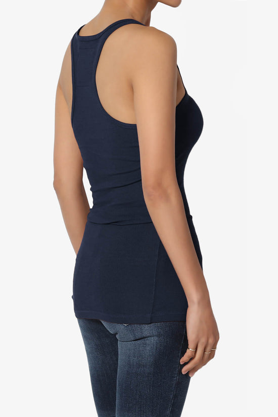 Roxie Racerback Ribbed Tank Top NAVY_4