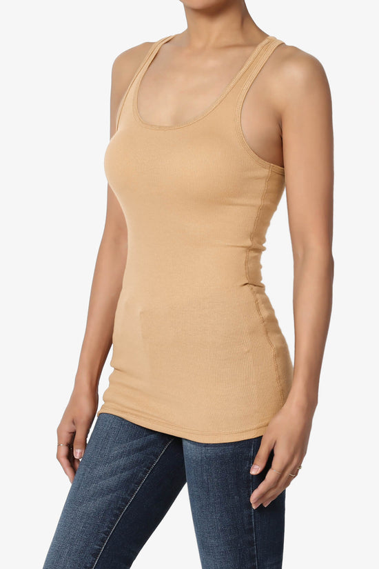 Roxie Racerback Ribbed Tank Top TAN_3