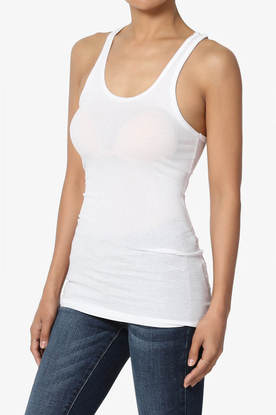 Roxie Racerback Ribbed Tank Top WHITE_3