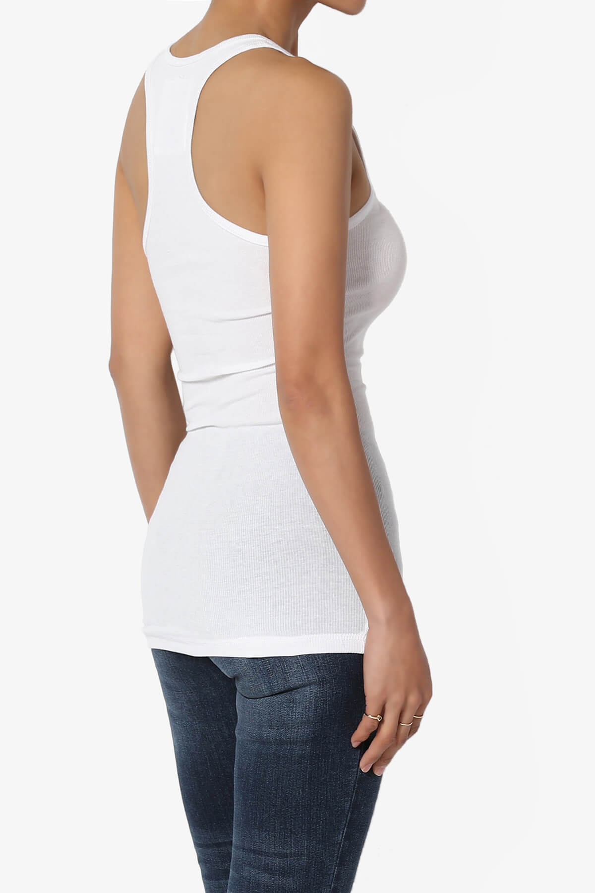 Roxie Racerback Ribbed Tank Top WHITE_4