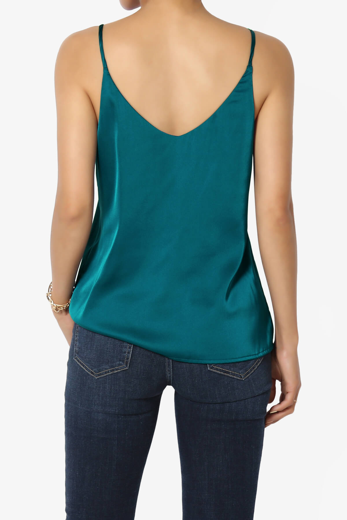Rozlyn Silky Satin Camisole Top TEAL_2