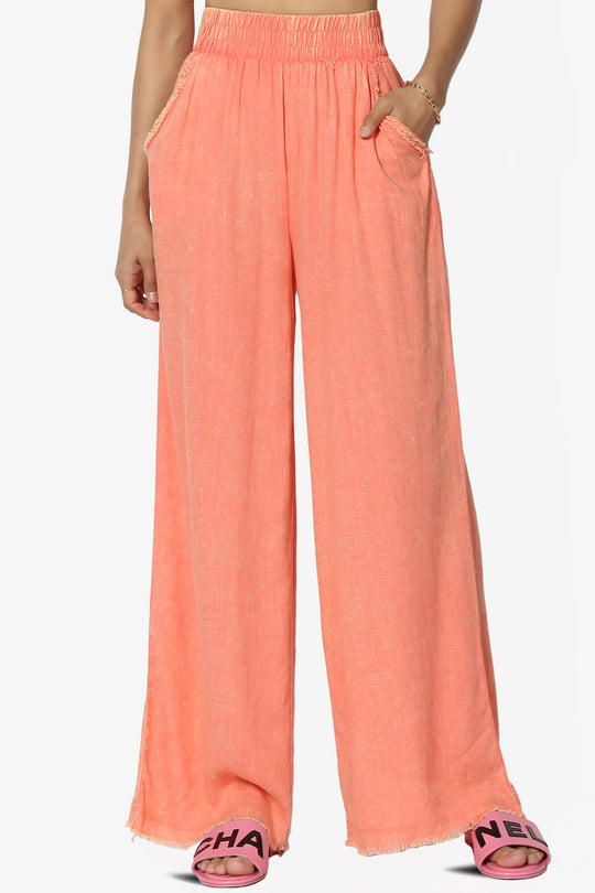 Sandria Washed Linen Wide Leg Pants