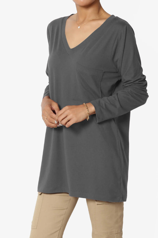 Susan Ultra Soft Chest Pocket Loose Fit T-Shirt ASH GREY_3