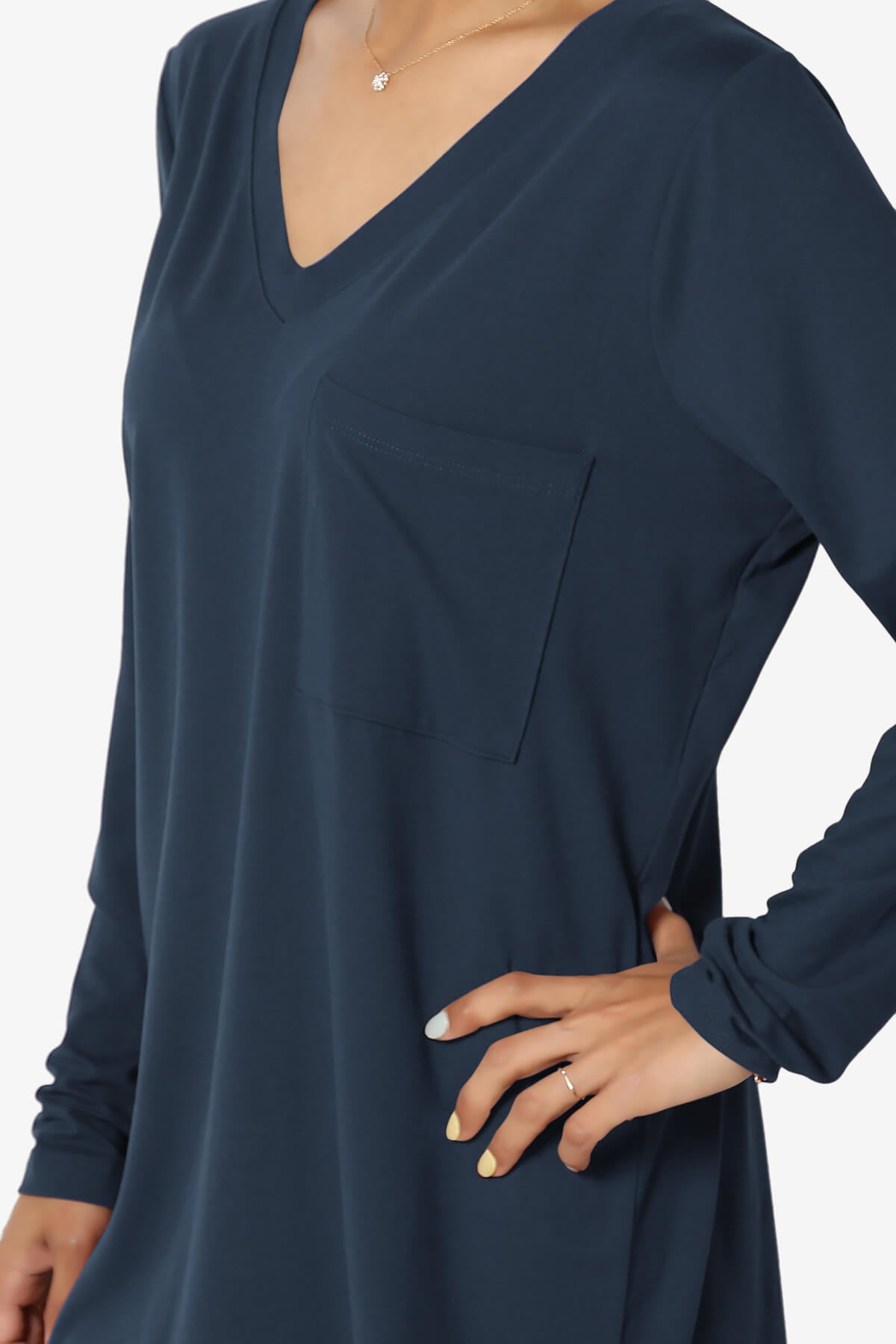 Susan Ultra Soft Chest Pocket Loose Fit T-Shirt DARK NAVY_5