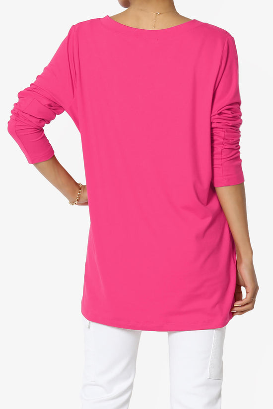 Susan Ultra Soft Chest Pocket Loose Fit T-Shirt FUCHSIA_2