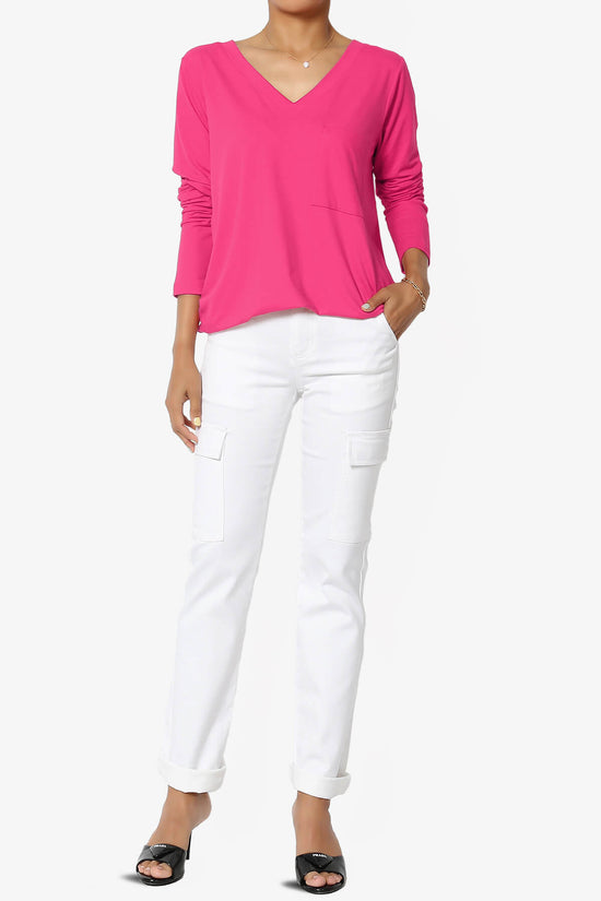 Susan Ultra Soft Chest Pocket Loose Fit T-Shirt FUCHSIA_6