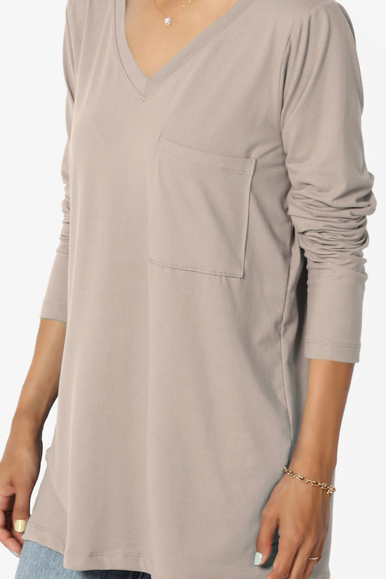 Susan Ultra Soft Chest Pocket Loose Fit T-Shirt LIGHT MOCHA_5