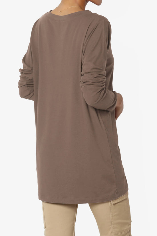 Susan Ultra Soft Chest Pocket Loose Fit T-Shirt MOCHA_4