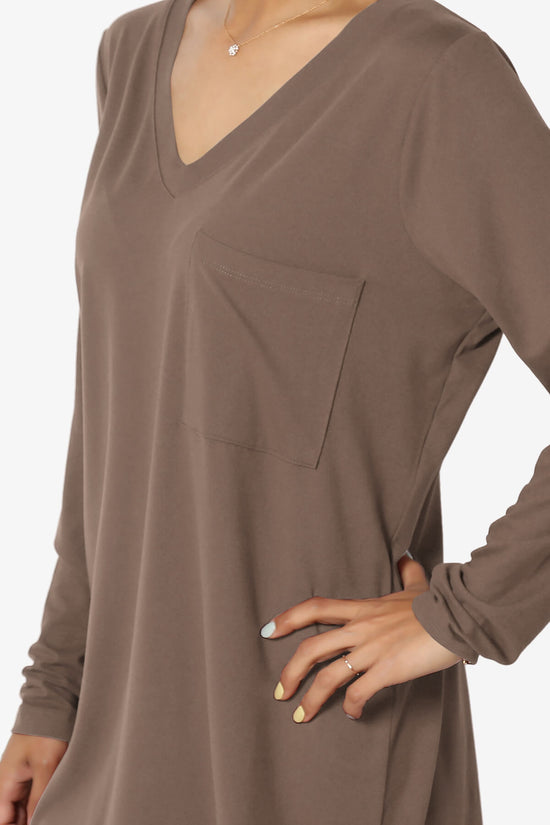 Susan Ultra Soft Chest Pocket Loose Fit T-Shirt MOCHA_5