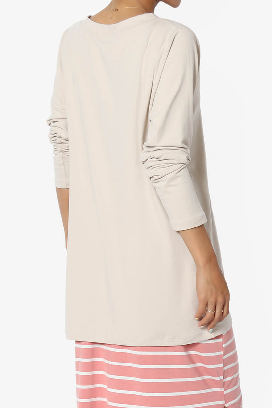 Susan Ultra Soft Chest Pocket Loose Fit T-Shirt SAND BEIGE_4