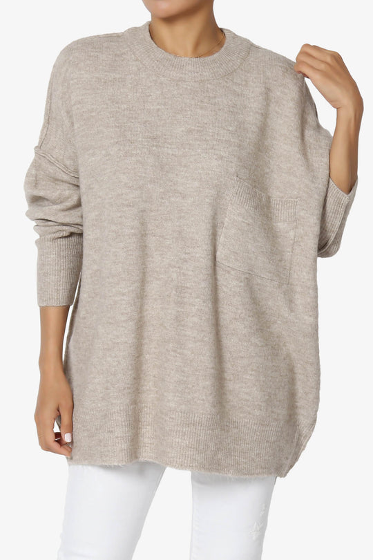 Taryn Oversized Crew Neck Pullover Sweater