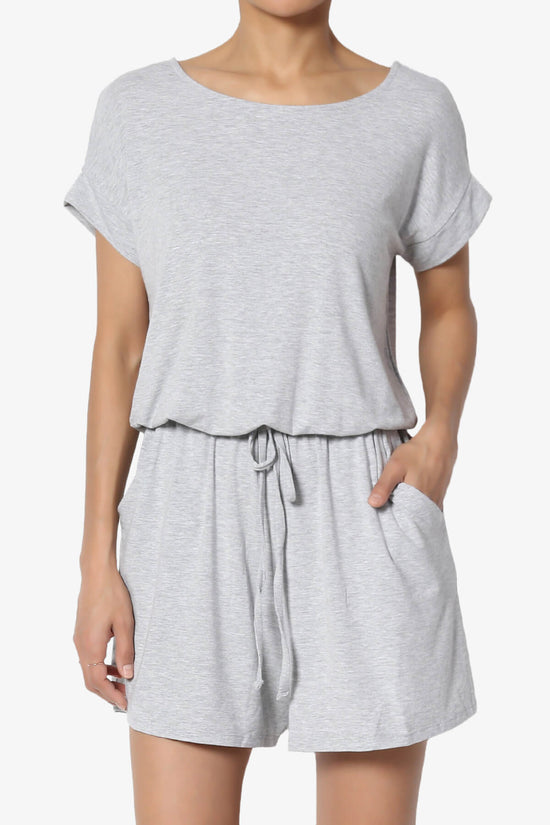 Tina Short Sleeve Jersey Romper HEATHER GREY_1