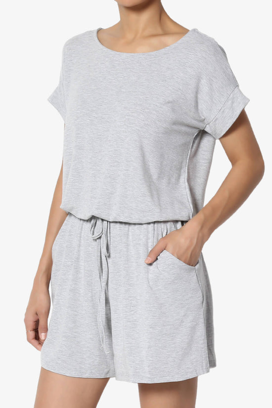 Tina Short Sleeve Jersey Romper HEATHER GREY_3