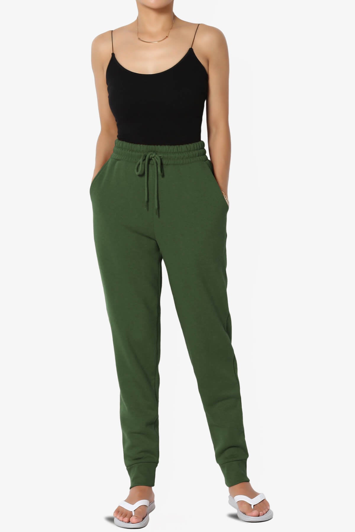 Tove Drawstring Jogger Sweatpants ARMY GREEN_6
