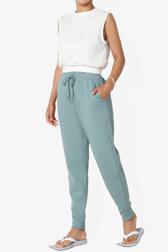 Tove Drawstring Jogger Sweatpants DUSTY BLUE_6