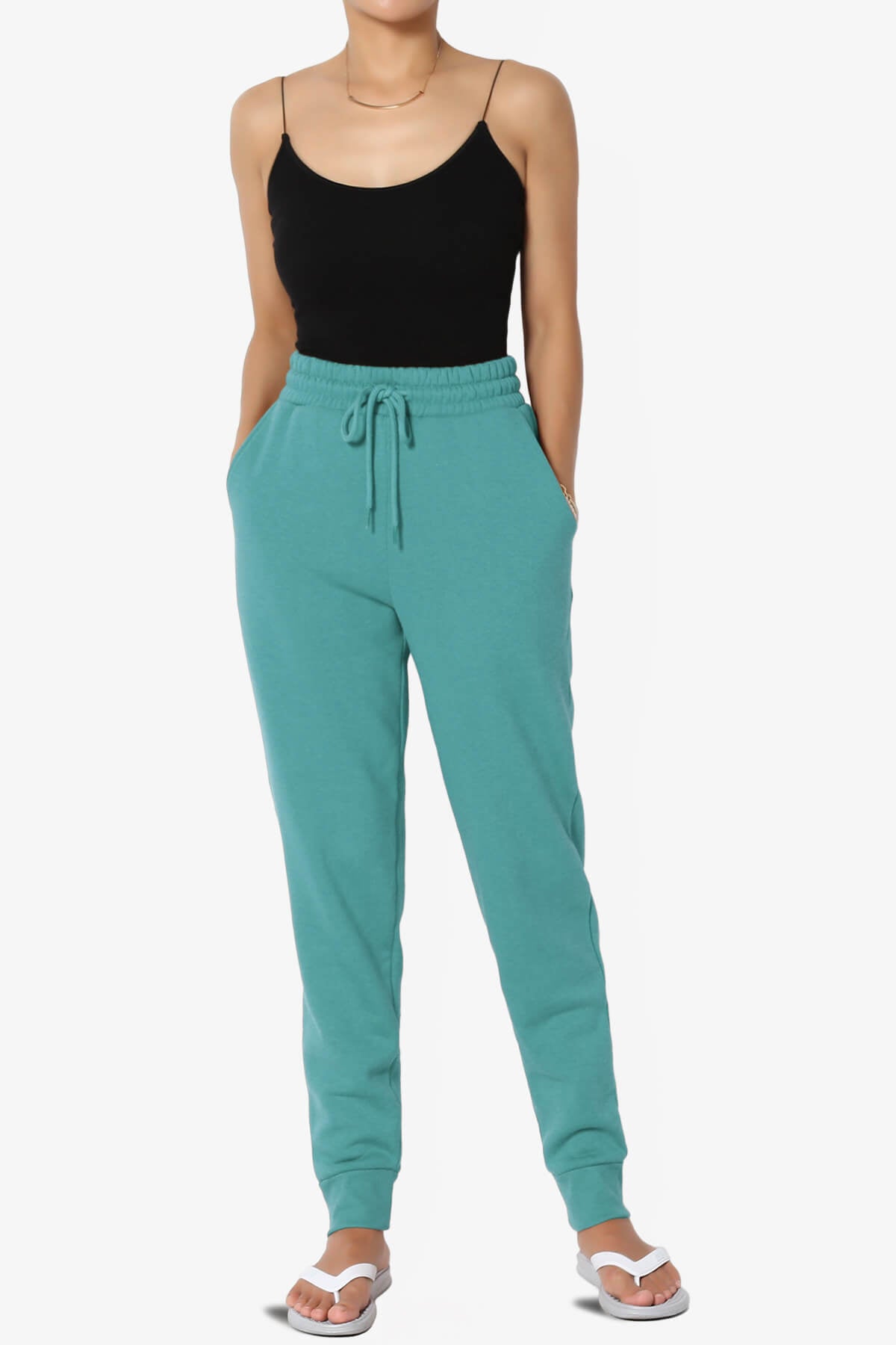 Tove Drawstring Jogger Sweatpants DUSTY TEAL_6