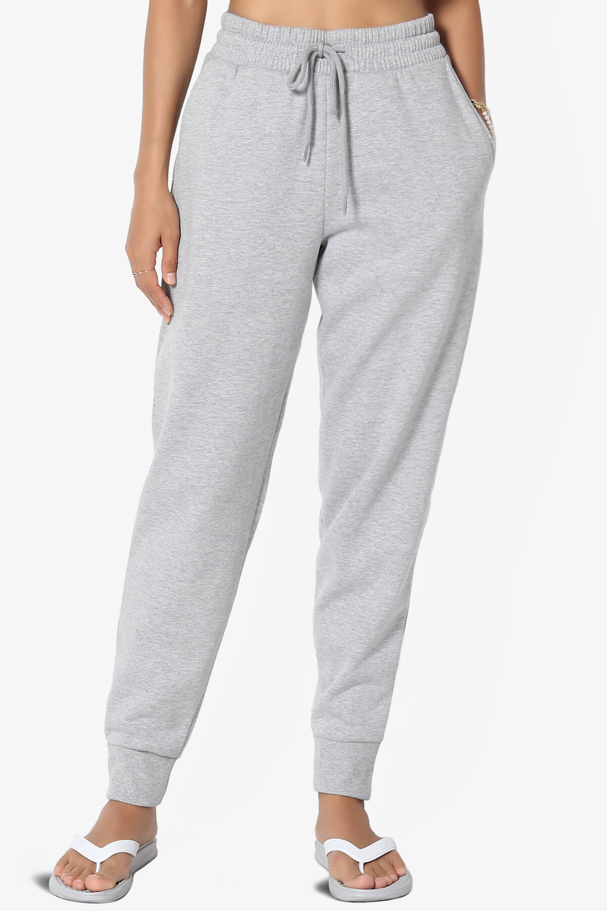 Tove Drawstring Jogger Sweatpants HEATHER GREY_1