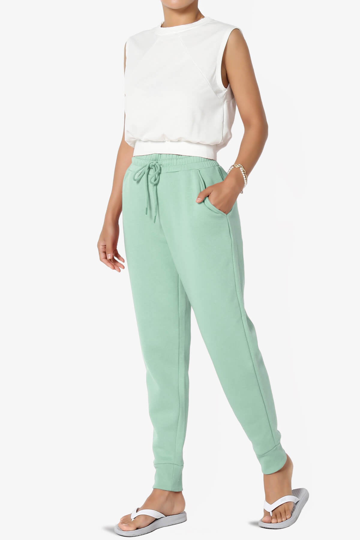 Tove Drawstring Jogger Sweatpants LIGHT GREEN_6