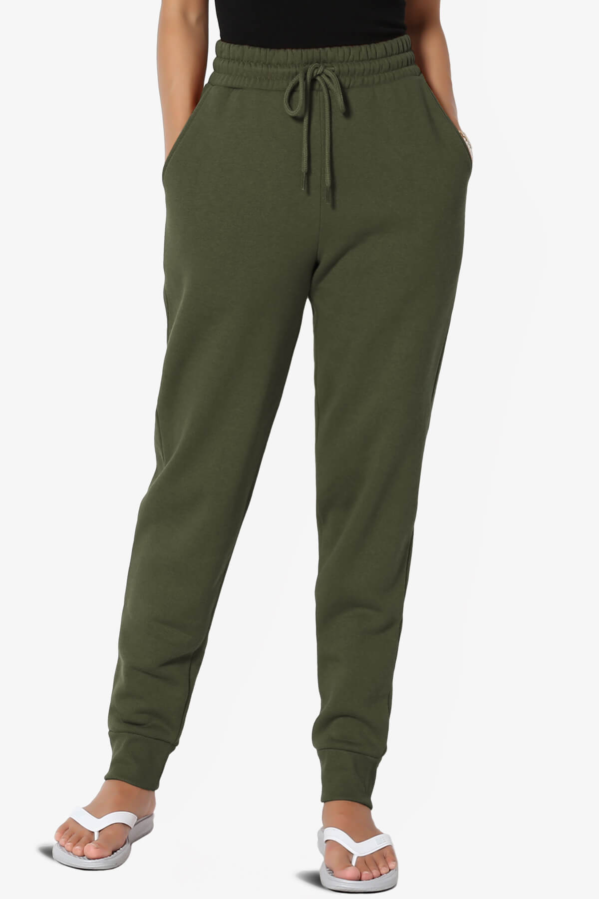 Tove Drawstring Jogger Sweatpants OLIVE_1
