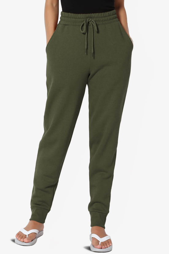Tove Drawstring Jogger Sweatpants OLIVE_1