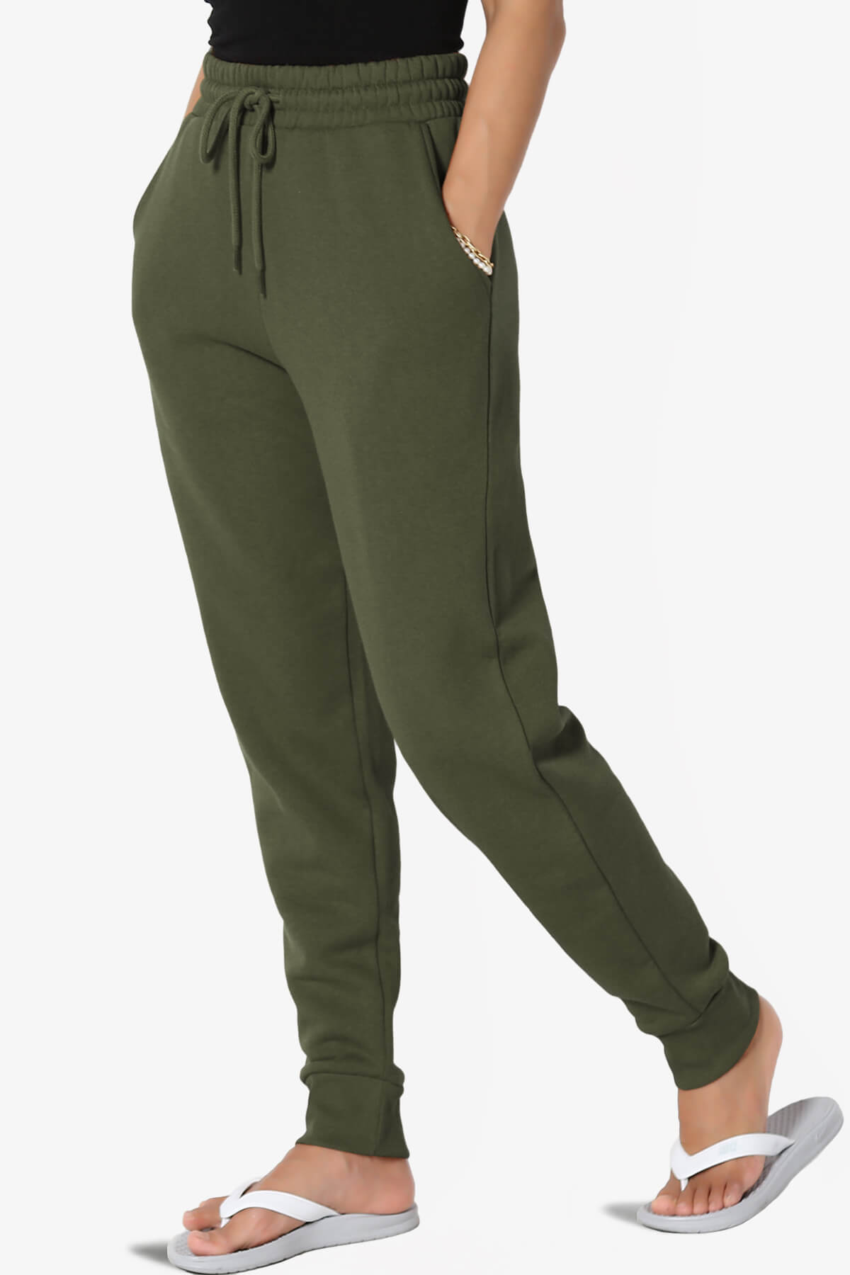 Tove Drawstring Jogger Sweatpants OLIVE_3