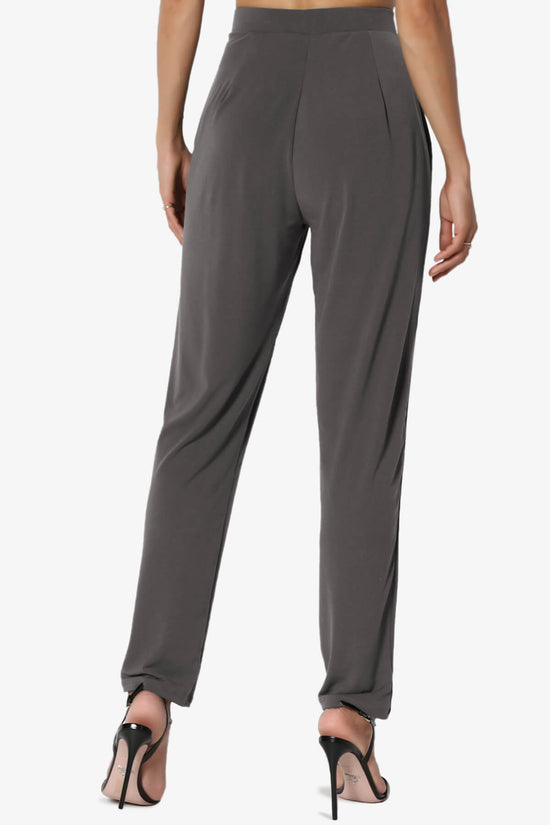 Trellis Cool Pleated Elasic Waist Pants ASH GREY_2