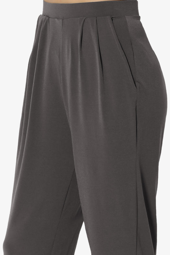 Trellis Cool Pleated Elasic Waist Pants ASH GREY_5