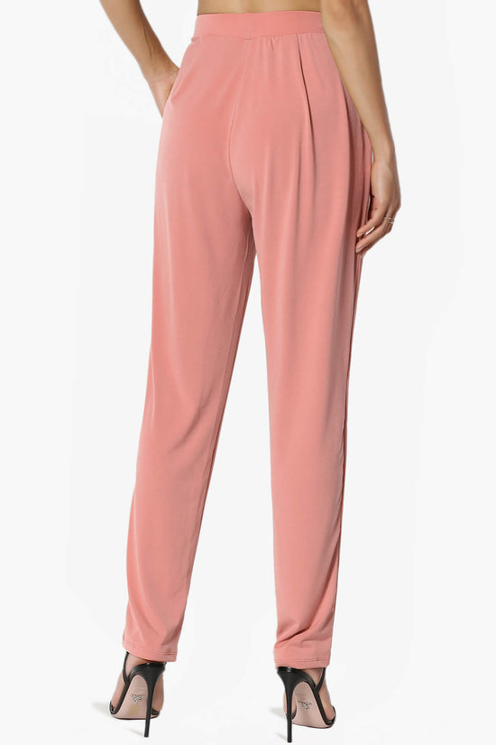 Trellis Cool Pleated Elasic Waist Pants ASH ROSE_2