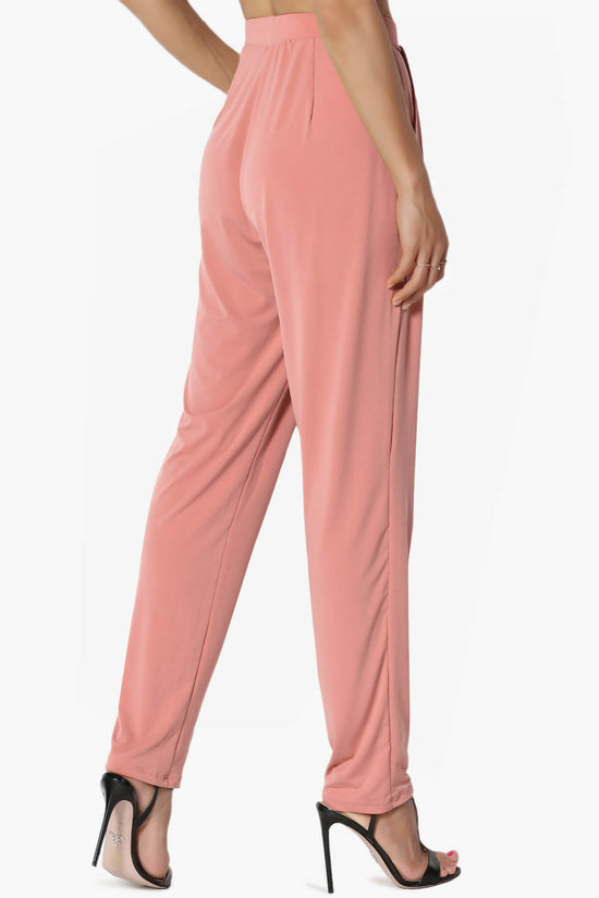 Trellis Cool Pleated Elasic Waist Pants ASH ROSE_4
