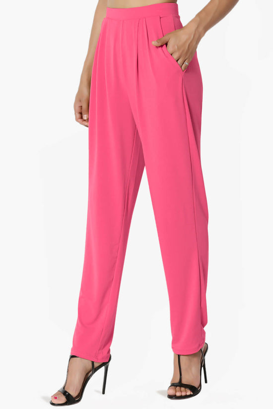 Trellis Cool Pleated Elasic Waist Pants FUCHSIA_3