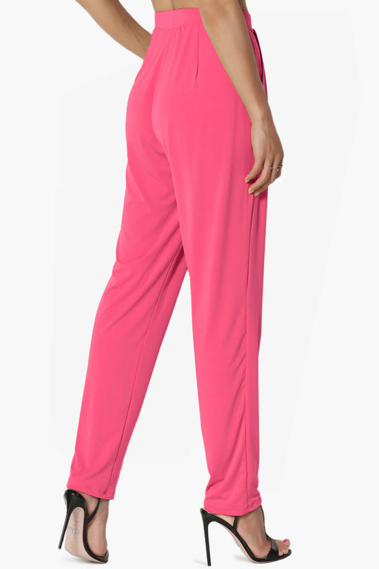 Trellis Cool Pleated Elasic Waist Pants FUCHSIA_4