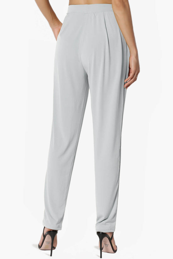 Trellis Cool Pleated Elasic Waist Pants LIGHT GREY_2
