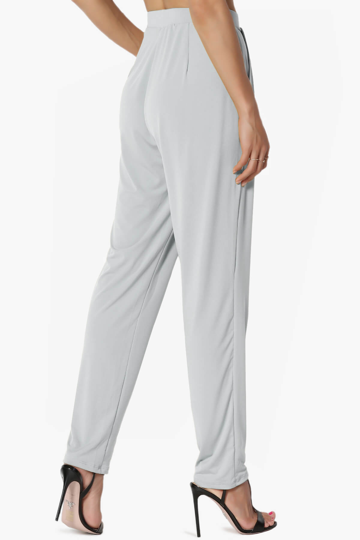 Trellis Cool Pleated Elasic Waist Pants LIGHT GREY_4