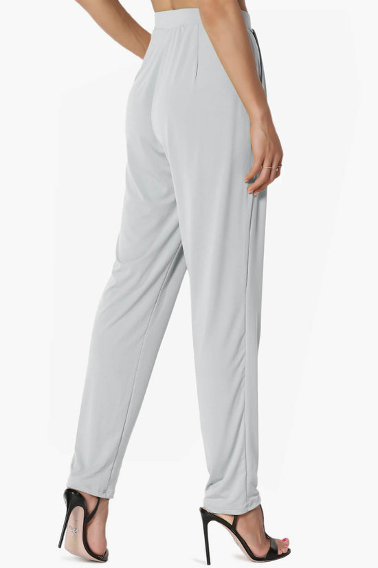 Trellis Cool Pleated Elasic Waist Pants LIGHT GREY_4