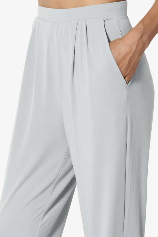 Trellis Cool Pleated Elasic Waist Pants LIGHT GREY_5