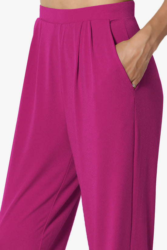 Trellis Cool Pleated Elasic Waist Pants MAGENTA_5