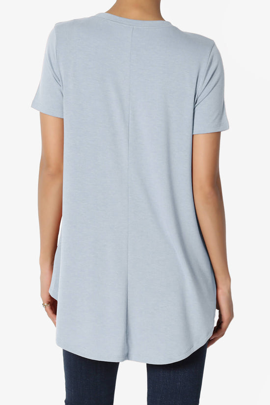 Tristan Essential Short Sleeve Round Hem Top ASH BLUE_2