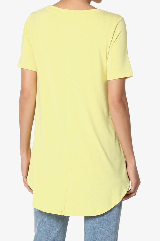 Tristan Essential Short Sleeve Round Hem Top BANANA_2