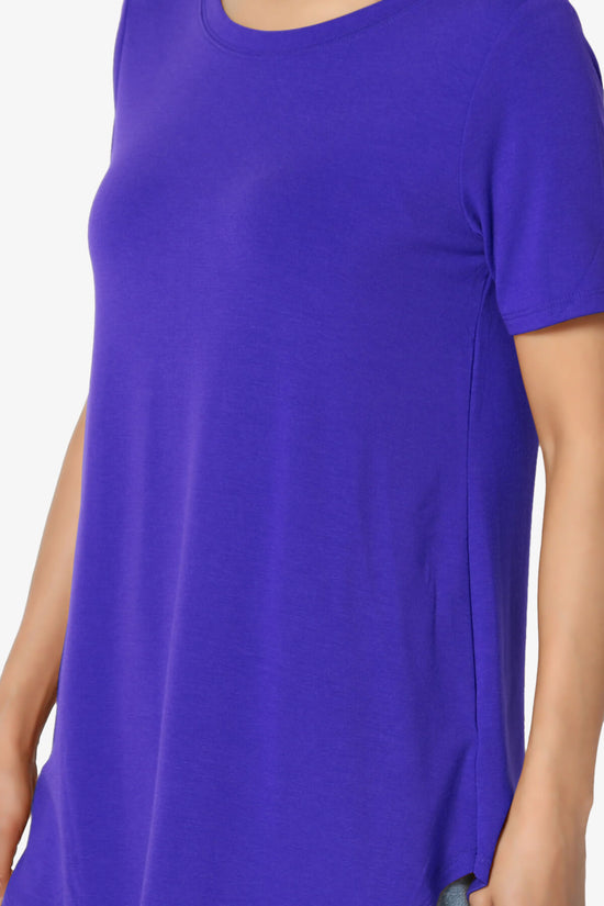 Tristan Essential Short Sleeve Round Hem Top BRIGHT BLUE_5