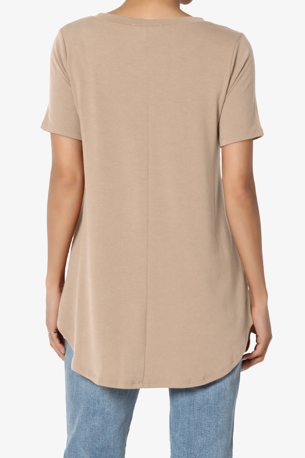 Tristan Essential Short Sleeve Round Hem Top BRUSH_2