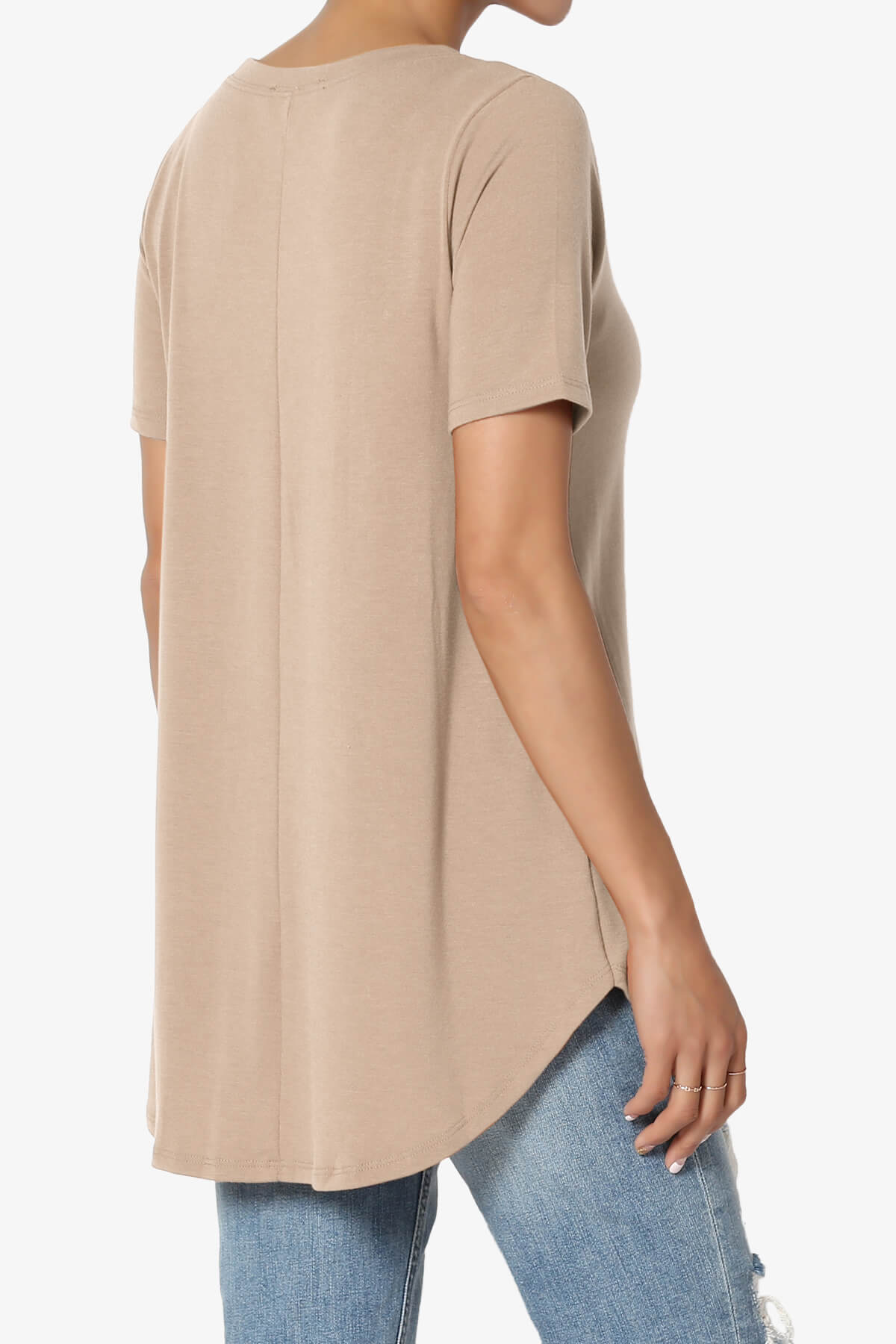 Tristan Essential Short Sleeve Round Hem Top BRUSH_4