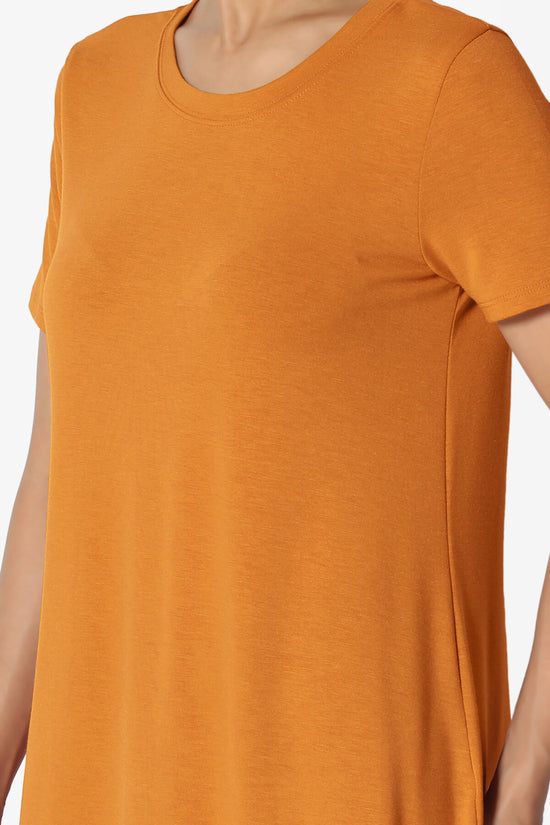 Tristan Essential Short Sleeve Round Hem Top D. MUSTARD_5