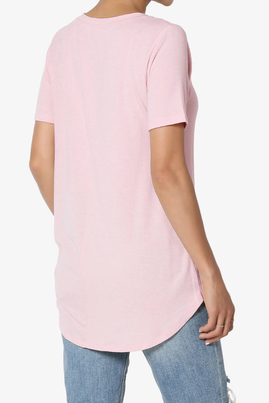 Tristan Essential Short Sleeve Round Hem Top DUSTY PINK_4