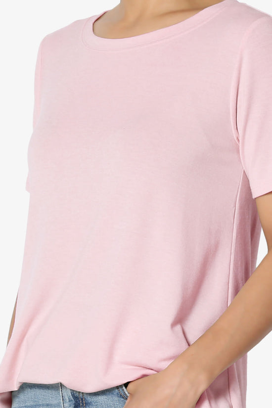 Tristan Essential Short Sleeve Round Hem Top DUSTY PINK_5