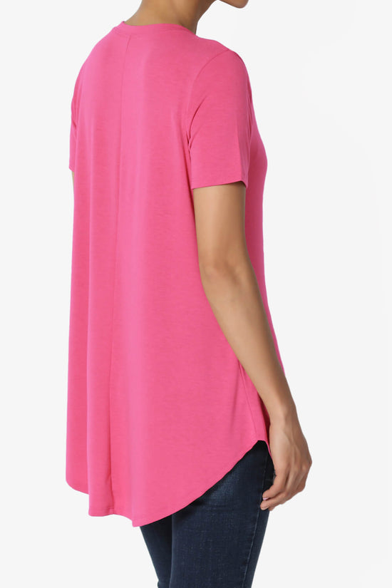 Tristan Essential Short Sleeve Round Hem Top FUCHSIA_4