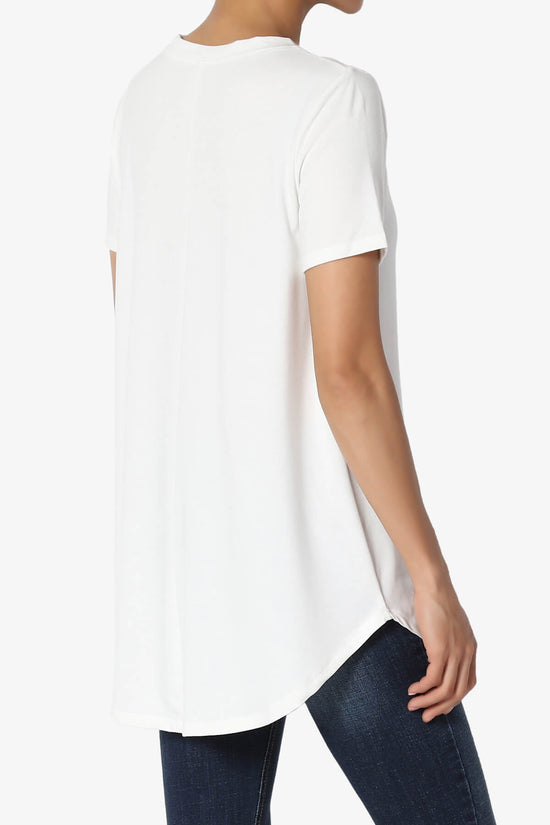 Tristan Essential Short Sleeve Round Hem Top IVORY_4