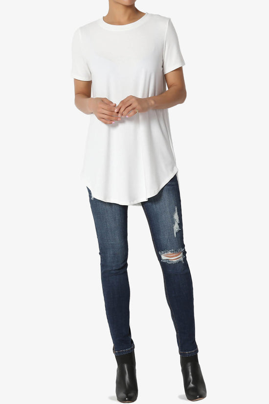 Tristan Essential Short Sleeve Round Hem Top IVORY_6