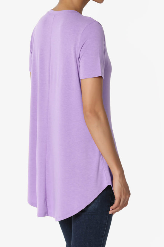 Tristan Essential Short Sleeve Round Hem Top LAVENDER_4