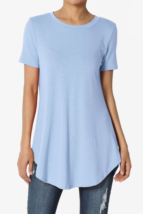 Tristan Essential Short Sleeve Round Hem Top LIGHT BLUE_1