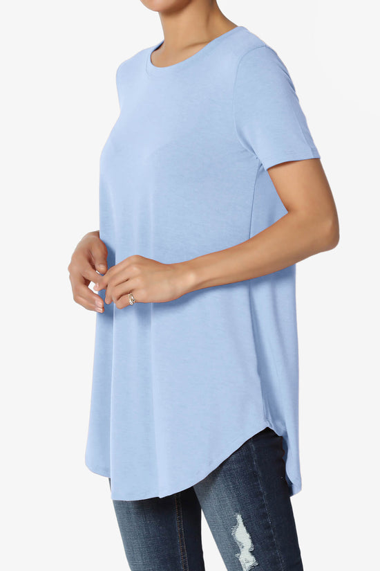 Tristan Essential Short Sleeve Round Hem Top LIGHT BLUE_3